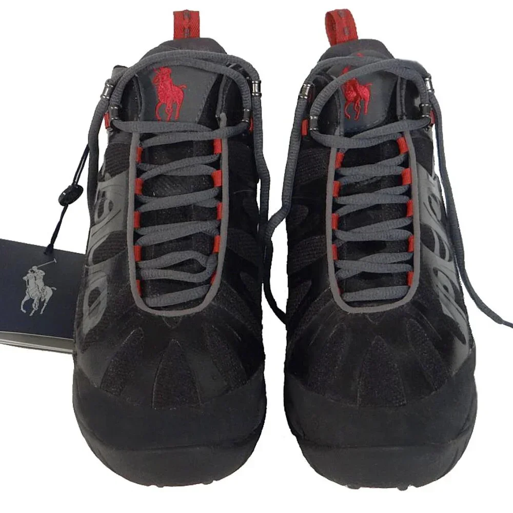 NEW Vintage Polo Ralph Lauren Spielman Trail Hiking Boots! Black With Big 